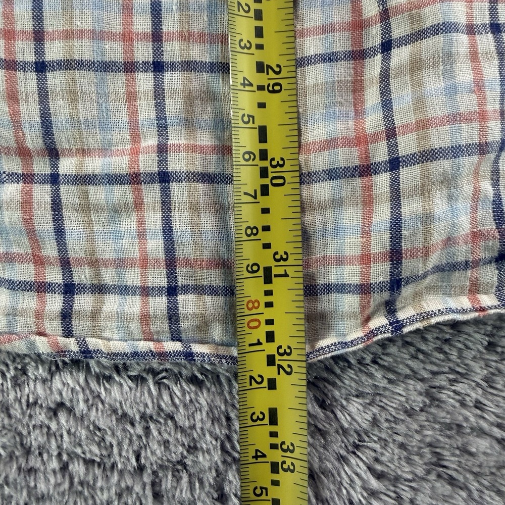 Brooks Brothers 346 Mens M Linen Shirt Plaid Button Down Long Sleeve Multicolor - Picture 6 of 7